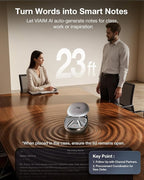 RecDot AI Voice Recorder Earbuds, viaim AI Meeting Assistant with Transcription, 78 Languages, FlashRecord, to-Do Lists & Summaries with viaim AI, 48dB ANC for Meetings, Interviews & Lectures, Sliver