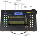 CaalLogt DMX512 Controller Stage DJ Light Console Lighting Mixer Board Console Wireless DMX Transmitter Receivers Set 192 Channels for Party DJ Disco Lights Show Night DJs KTV Bars Moving Heads