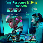 SANSUI Curved Monitor 27 inch 120Hz USB Type-C Computer Monitor with Speakers Built in丨FHD 1080p丨HDR丨110% sRGB丨1500R丨VESA Compatible,for Tablet,Desktop,Laptop and PC Work Gaming