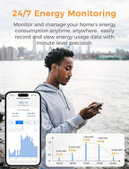 Smart Home Energy Monitor Supports Home Assistant, Real-Time Accurate Energy Consumption Tracking, Electricity Usage Monitor with 16x60A Circuit Sensor, 36-Month History, Solar Metering, ETL Certified