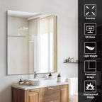 CILIBER Frameless Mirror, 40x48 Inch Large Bathroom Mirrors for Wall Over Sink, Upgraded Shatterproof Vanity Mirror with Polished Edge for Bathroom,Bedroom,Living Room and Entryway
