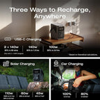 EF ECOFLOW TRAIL 300 DC Portable Power Station with Camping Lamp, 288Wh LiFePO4 Power Bank, Solar Generator, for Camping, Travel, and Emergency Power