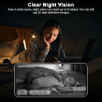 Jqimn 2K Security Camera Indoor - 5G&2.4G WiFi Cameras for Home Security, Pet/Dog/Baby Monitor with Phone APP 360Pan/Tilt, One-Tap Call 911, Al Motion Tracking, 24/7 Recording, Night Version