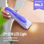 BAREWIZE Bikini Trimmer for Women, Electric Shaver for Women | LED Light, IPX7 Waterproof, USB-C Rechargeable, Ceramic Blade | Electric Razors for Women, Pubic Hair Trimmer Women (Violet Haze)