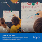 Tapo 4K Pan/Tilt Indoor Security Camera for Baby Monitor, Dog Camera w/Motion Detect and Track, 360° View, Color Night Vision, SD/Cloud Storage, Works w/Alexa, Google, and Bixby RoomCam 4K