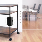 EMERIT 3-Tier Printer Stand for Laser/Inkjet/All-in-One - 23.6x18.9x31.5 Heavy Duty Cart w/Adjustable Shelves & Lockable Wheels, Storage for Scanner/Fax/Supplies - Industrial Home & Office