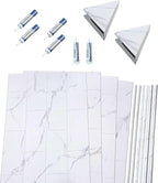 Palisade 78in x 60in x 36in Waterproof Vinyl Shower Surround Kit with Accessories in Urban Glacier