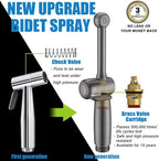 Handheld Bidet Toilet Sprayer, Black Bidet Spray for Toilet, Cloth Diaper Sprayer with Backflow Preventer, Adjustable Water Pressure Brass Hand Held Spray Attachment