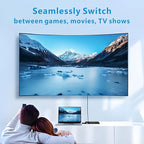 iArkPower 8K HDMI Switch 4 in 1 Out 4K@120Hz HDMI Switcher Support HDR10+, Dolby Vision, Dolby Atmos, VRR, ALLM, CEC