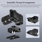SMALLRIG Camera Base Plate Kit with 15mm LWS Rod Rail Clamp, 15mm Lens Support for Sony A6500 A6600 A6300, for Canon R5 R6, for Sony A7SIII / A7III, Both for Cameras & Cages - 4959