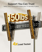 monTEK Ultra Slim Tilting TV Wall Mount Bracket for 43–95" Flat & Curved TVs, 1.2" Low Profile, Anti-Glare Tilt, Holds 150 lbs, Supports VESA 800x400, Fits 16"/18"/24"/32" Studs, TM1006W-LT