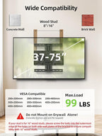 USX MOUNT Ultra Slim TV Wall Mount 37-75 Inch TVs Mount with Swivel and Tilt, Low Profile Full Motion Bracket with Articulating Dual Arms, Up to VESA 400X400 mm Max 16" Wood Studs, Holds 99lbs