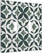 Bvtewkhz Green Luxury Modern Cubic Marble 2 Gang Double Toggle Decorative Light Switch Covers Electrical Faceplate Switch Plates for Bathroom Kitchen Home