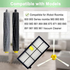 9 Pack Replacement Parts Compatible for iRobot Roomba 800 900 Series 960 860 805 850 980 861 864 866 870 871 880 890 891 981 985 961 Vacuum Cleaner,1 Set Roller Brushes,4 Filters,4 Side Brushes