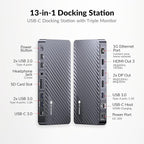 AV Access Docking Station 3 Monitors, 8K@30Hz Single Display, Triple 4K Display (2DP/1HDMI), USB-C Dock with 100W Laptop Charging, 10Gbps USB-C/A, Ethernet, Audio, SD, for MacBook/Chrome/Dell/HP