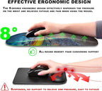 KUOSGM Mouse Pad Wrist Support, Ergonomic Mouse Pad with Massage Dot, Comfortable Computer Mouse Pad for Laptop, Wrist Rest Pain Relief Mousepad with Non-Slip PU Base for Office & Home, 12 x 8 in