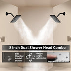 KATAIS Oil Rubbed Bronze Digital Display Shower System with 12 inch Ceiling Mounted Shower Head and Wall Mounted Two Shower Head(8 inch), with Handheld Shower