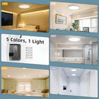 TOPELER 12 Inch Flush Mount Ceiling Light with 5-in-1 CCT Selectable (2700K,3000K,4000K,5000K,6000K), 28W 2400Lm Dimmable Flat Ceiling Light Surface Mount for Kitchen, Hallway, Bedroom, 2 Pack