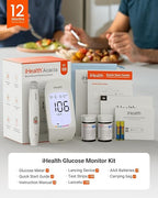 iHealth Acacia Blood Glucose Monitor Kit, 100 Glucometer Strips, 100 Lancets, 1 Blood Sugar Monitor, 1 Lancing Device, 1 Travel Bag, No Coding, Portable Blood Sugar Testing Kit, Diabetes Testing
