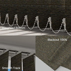 Blindify Motorized Vertical Blinds, Blackout Sliding Door Shades Vertical Shades Remote Control Customize, Light Coffee