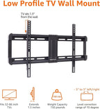 Amazon Basics Low Profile TV Wall Mount with Horizontal Post Installation Leveling for 32 to 86 inch TVs, Black