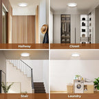 Matane Dimmable Motion Sensor LED Ceiling Light with Remote, 9 Inch Wired Flush Mount 3000K 4000K 5000K, 1800LM Motion Sensor Light Indoor for Closet Hallway Laundry Stairs White