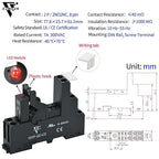 24V AC Relay Electromagnetic Relay 8 Amp 8Pin DPDT 2NO 2NC with Test Button, LED Light Module and Socket Base UL Certification (8 Pin- 5A, AC 24V)