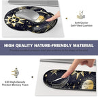 Gaming Mouse Pad, Large Desk Mat, Cute Desk Pad Protector, 4in1 XXL Mousepad + Keyboard Wrist Rest+Mouse Wrist Rest+Coaster Set with Ergonomic Desk Pad for Home Office PC Computer, Stars and Moon