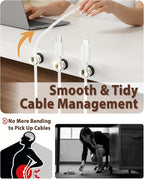 Viaky Magnetic Cord Holder 3 Pack Charger Holders for Cords Metal Cable Management Adhesive Cable Clips Office Desk Accessories Wire Holder Organizer Neatly for Nightstand Office Car Desk
