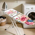 Nuxovilar Ironing Board Cover Needle Cotton 15x54 Inches | Ironing Board Cover and Pad Vintage Floral Needle Cotton for Bedroom, Laundry Nook, Craft Room