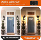 Motion Sensor Outdoor Light Fixture Wall Mount, Dusk to Dawn Oil-Rubbed Bronze Waterproof Outside Porch Light with E26 Base, Anti-Rust Exterior Wall Lantern with Bubble Glass for House Garage Garden