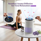 AROEVE Air Purifiers for Bedroom Home, 3 Layer Filter for Smoke Pollen Allergies Pet Dander Odor, Sleep Mode for Better Sleep, Energy Saving, 3 Speeds, Timer for Office, Dorm, Kitchen, MK01, White