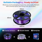 FLASHFORGE Silk Dual Color Filament, Blue and Rose 2 in 1 Coextrusion Silk PLA Filament 1.75mm, 3D Printer Filament Color Change 1kg(2.2lbs) Spool, Dimensional Accuracy +/- 0.02mm