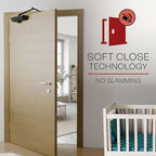 PrimeWare DC-600 Automatic Adjustable Door Closers for Home | Soft Close, No Slam | Residential and Commercial Door Closer | Level 1-6 | for Doors Weighing 30-300 lbs | Hydraulic Door Spring - Black