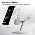 3-in-1 Wireless Charging Station for Apple Devices - Fast Charging Station for iPhone and Watch with MagSafe, Stable Charger Stand for iPhone 12-15 & iPhone 16 & iWatch & AirPods, Adapter Not Included