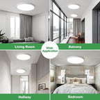 2PK 15.8 Inch LED Flush Mount Ceiling Light, 32W, 3480LM, 3000K/4000K/6000K CCT Selectable, Round Flat Panel Light Low Profile Ceiling Fitures for Hallway, Kitchen, Bedroom, Laundry Room
