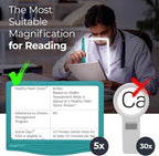 MAGNIPROS 5X Large LED Full Page Magnifying Glass w/Collapsible Hands-Free Stand & 3 Color Light Modes to Reduce Eye Strain-Ideal Reading Small Prints, Crafting, Low Vision & Seniors