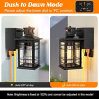 Motion Sensor Dusk Dawn Outdoor Wall Light Fixture with GFCI Outlets, Sensor Porch Light Outdoor Wall Mount Oil Rubbed Bronze, Waterproof Outside Light for House Front Doorway Patio, 3 Lighting Mode