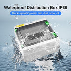 Mollom 18 Way HA Series Power Distribution Box with Bus Bars and Din Rail for Miniature Circuit Breaker MCB,Waterproof IP66,Solar Power Distribution Panel for Indoor and Outdoor Use