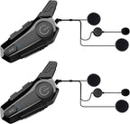 cepkquis Motorcycle Bluetooth Headset Wireless Helmet 2-Way 400M Intercom Headphone with CVC Noise Cancellation Stereo Music IPX6 Waterproof for Half/Open Face Helmet 2 Pack