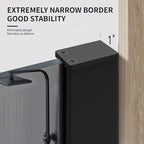 Bathroom Shower Door Screen, 34 in. W x 74 in. H Single Panel Frameless Shower Screen with Tempered Glass, for Bathroom and Bathtub, Smoked Gray Shower Door Screen with Matte Black Rods