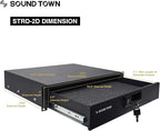 Sound Town High-Quality 1/2” (12mm) Plywood 10U PA DJ Pro Audio Rack/Road ATA Case with 11U Slant Mixer Top, Locking Drawer, 20’’ Rackable Depth and Casters (STMR-10D2)