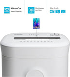 Aurora High-Security 10-Sheet Micro-Cut Paper and Credit Card Shredder with 6 Gallon Pullout Basket / 60 Mins Running Time/Security Level P-5