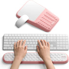 2-in-1 Keyboard & Mouse Wrist Rest Set – Ergonomic Pain-Relief Support, Memory Foam Wrist Cushion with 8° Slope & Massage Nubs, Non-Slip PU Base, Relieves Wrist Pain & Carpal Tunnel from Long Typing