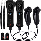 Digital Dynasty 2 Pack Motion Plus Wii Controller with Nunchuks - Wii Remote with Nunchuks Compatible with Nintendo Wii & Wii U (Black)
