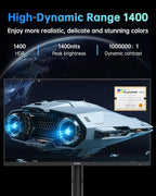 KTC 27 Inch Mini LED Gaming Monitor - 1440P Monitor 2K, HDR1400, 180Hz, Adaptive Sync, 148% sRGB, HDMI 2.0 x 2, DisplayPort 1.4 x 1, Monitors Gamer with Height Angles Adjustable
