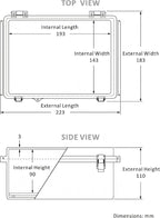 Gratury Junction Box, IP67 Waterproof Plastic Enclosure for Electrical Project, Hinged Grey Cover, Includes Mounting Plate and Wall Bracket 220×170×110mm (8.6"×6.7"×4.3")