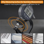 Neoteck Digital Thickness Gauge 0.5inch/12.7mm,0.0005inch/0.01mm LCD Display with Inch/MM Conversion One-Hand Quick Press Thickness Measuring Tool for Leather Paper Fabric Film etc.-Silver-Grey