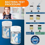 AAwipes Drinking Water Test Strips 17 in 1 50 Strips + 2 Bacteria Tester Kits, Complete Water Testing Kits for Home, Well, Tap Water, City Water, Flood Water Testing Strips (K03-50)
