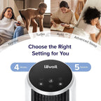 LEVOIT Tower Fan for Bedroom, 25ft/s Velocity Standing Fan with 28dB Quiet for Sleep, Remoter, 12H Timer, 5 Speeds, 4 Modes, 90° Oscillation for Home, Office, Indoor, Bladeless 36 inch, White